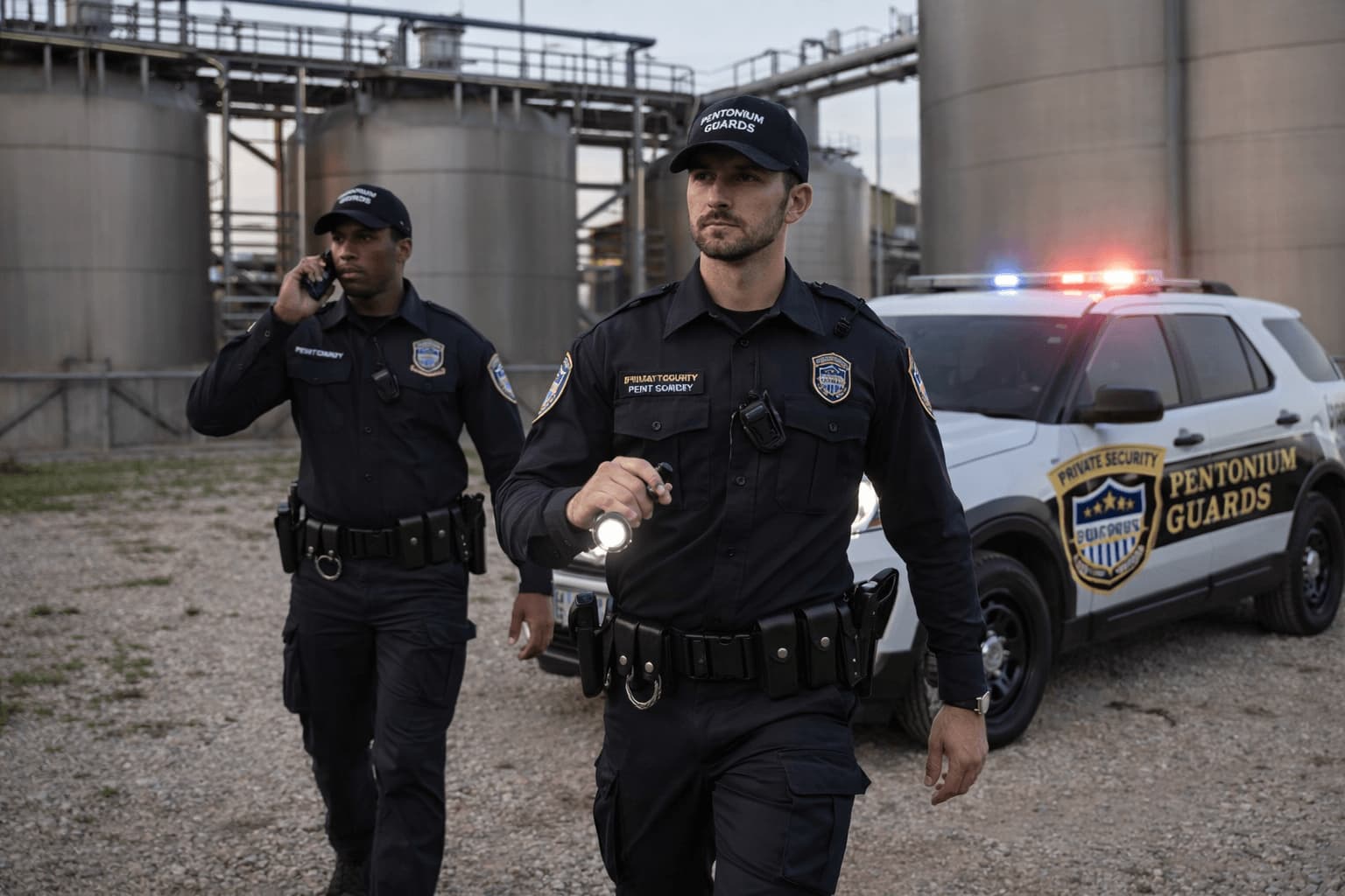 Security guards on patrol